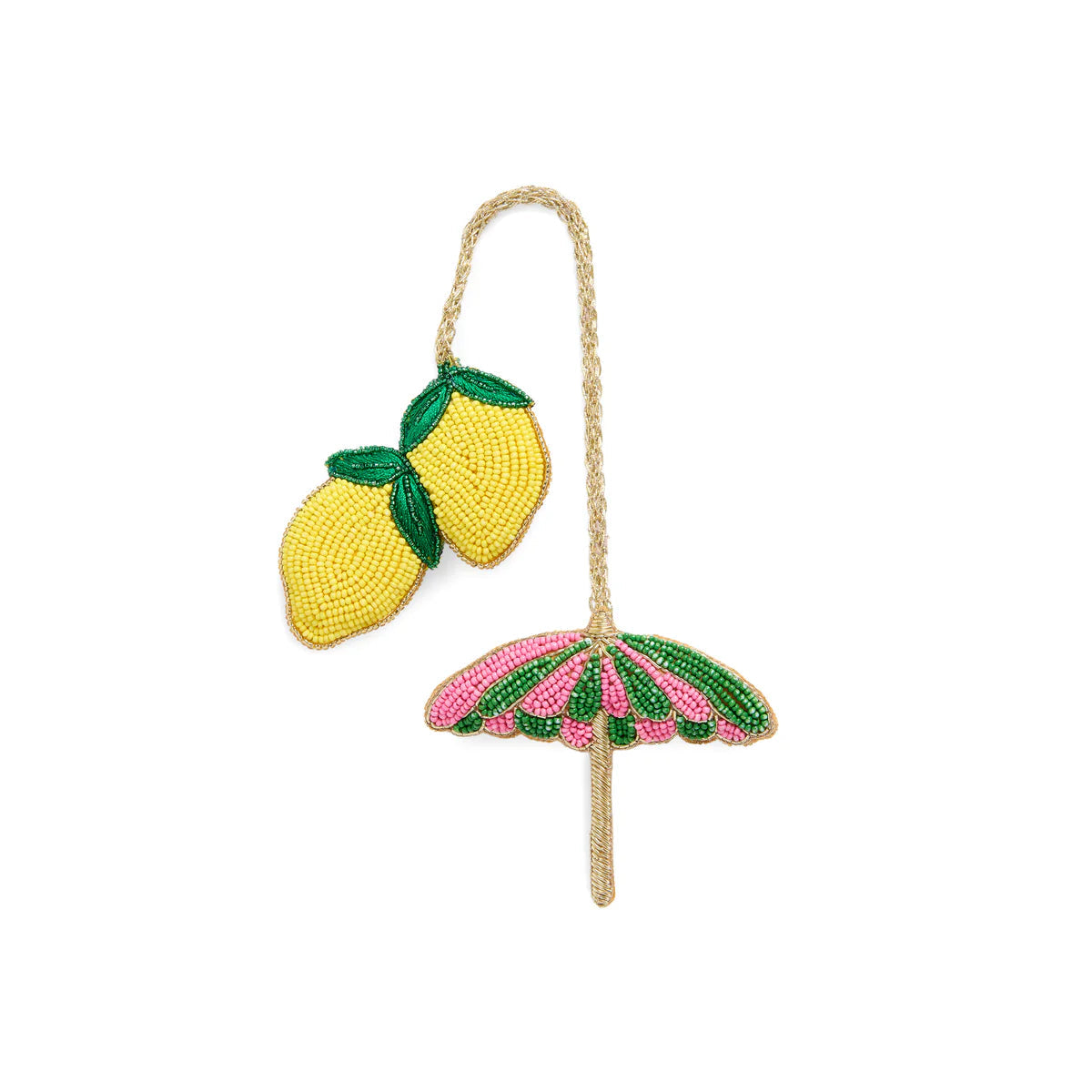 Lemon & Umbrella Beaded Bag Charm