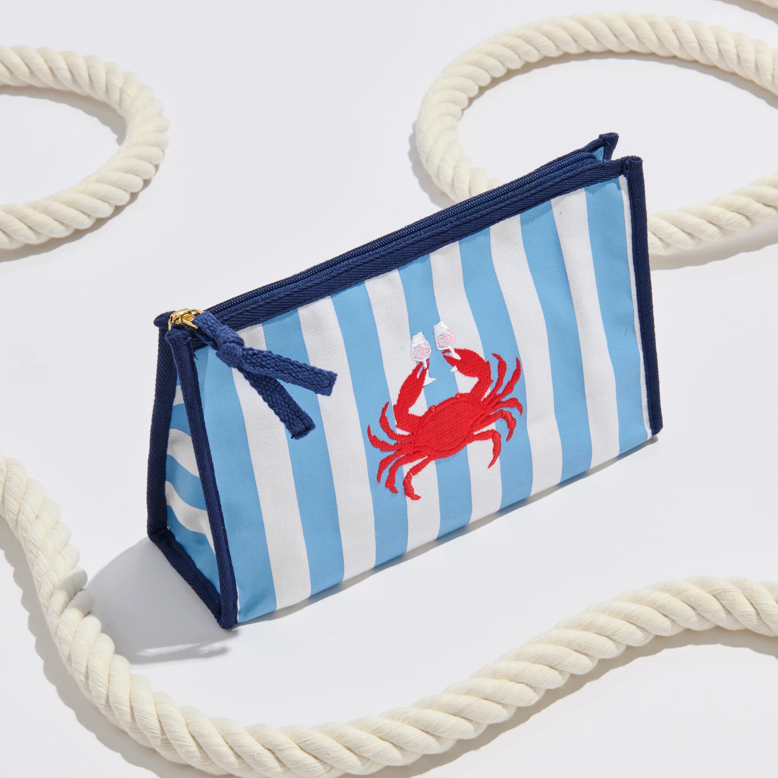 Crab and Rosé Zip Pouch