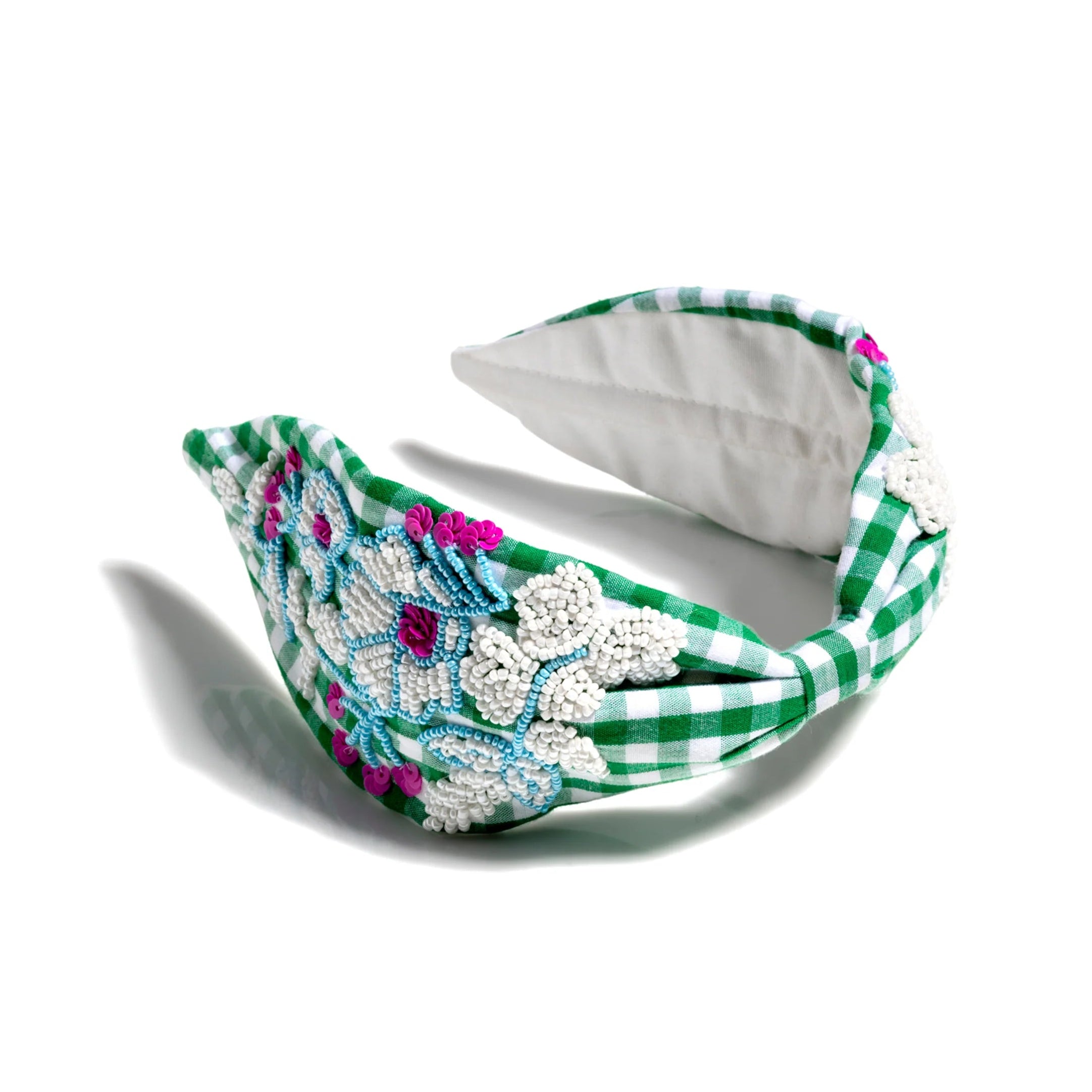 Beaded Wide Check Headband