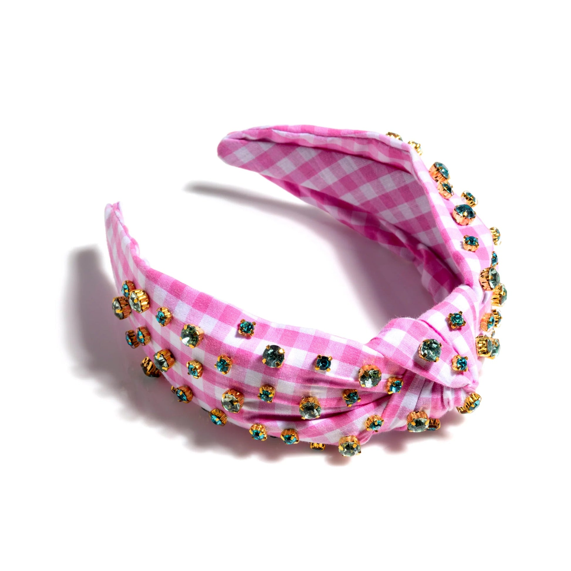 Embellished Knotted Gingham Headband