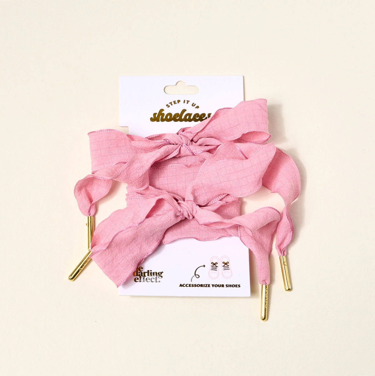 Pink Frilly Ribbon Shoelaces