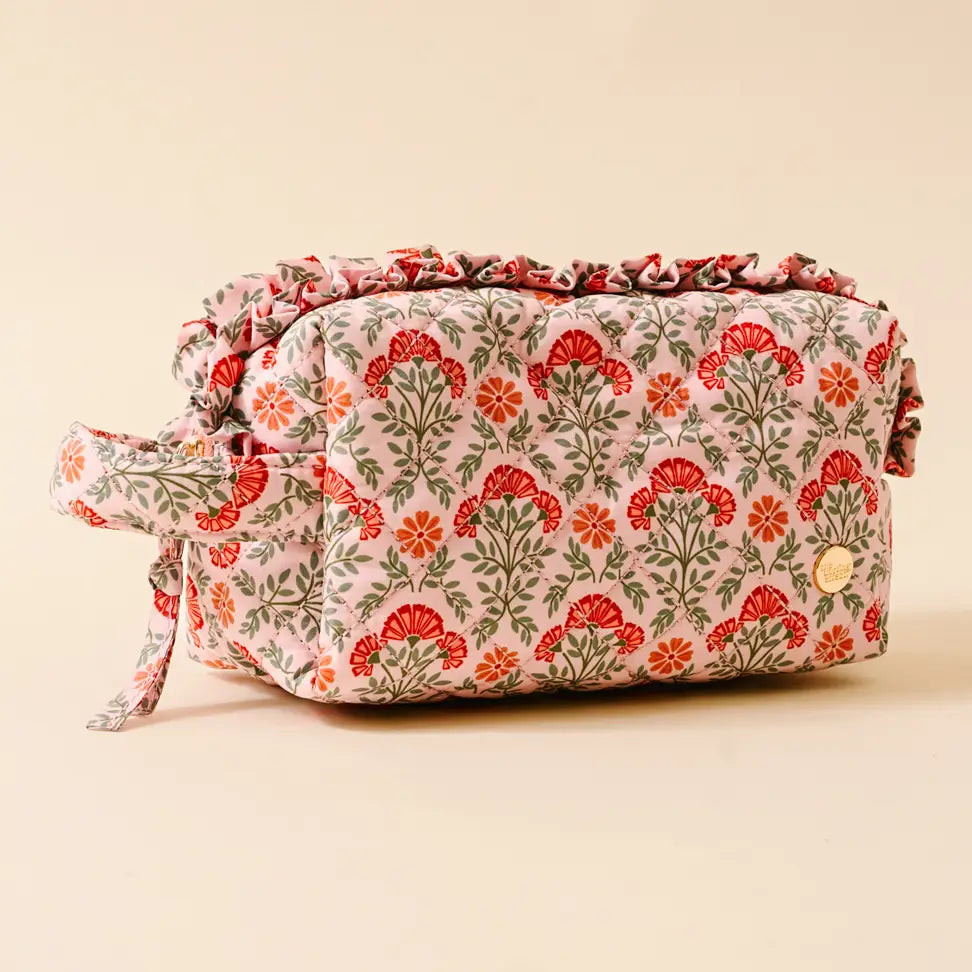 Quilted Cosmetics Pouch - Dusty Rose