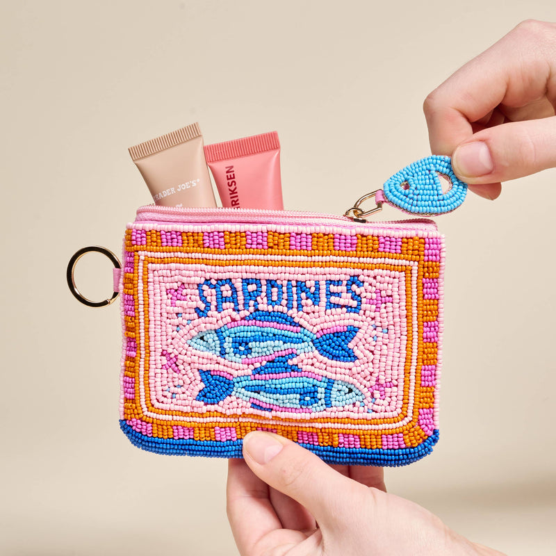 Hand Beaded Pouch - Sardines
