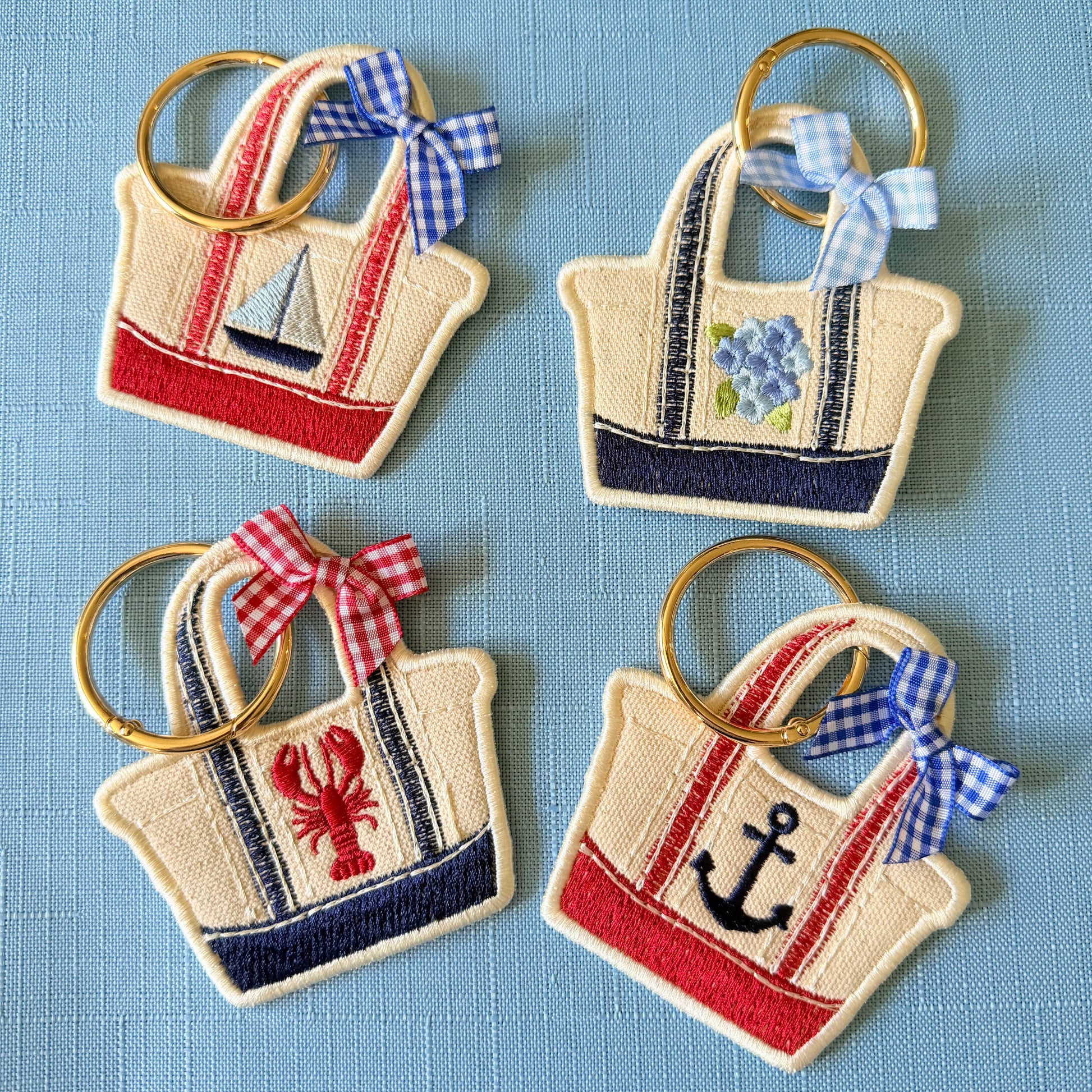 Embroidered Boat Bag Charm