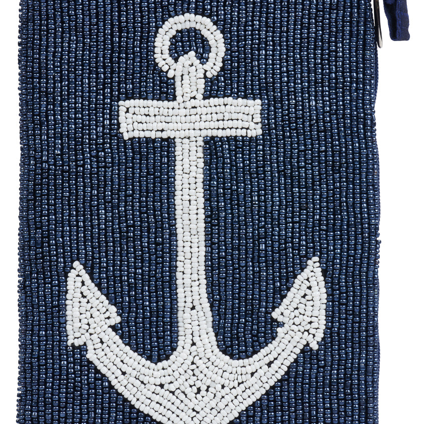 Hand-Beaded Anchor Crossbody Bag