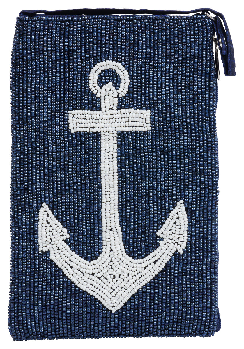 Hand-Beaded Anchor Crossbody Bag