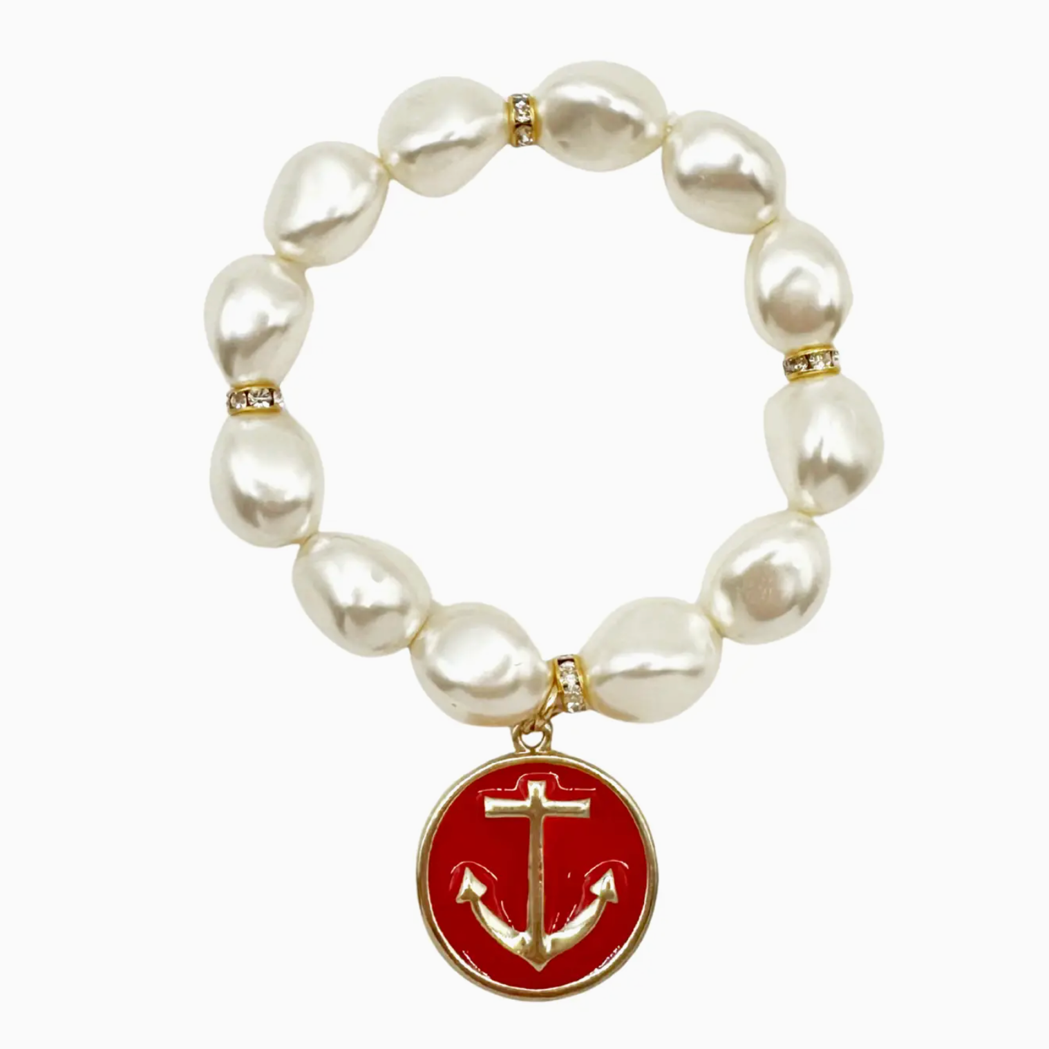 Anchor and Pearl Bracelet