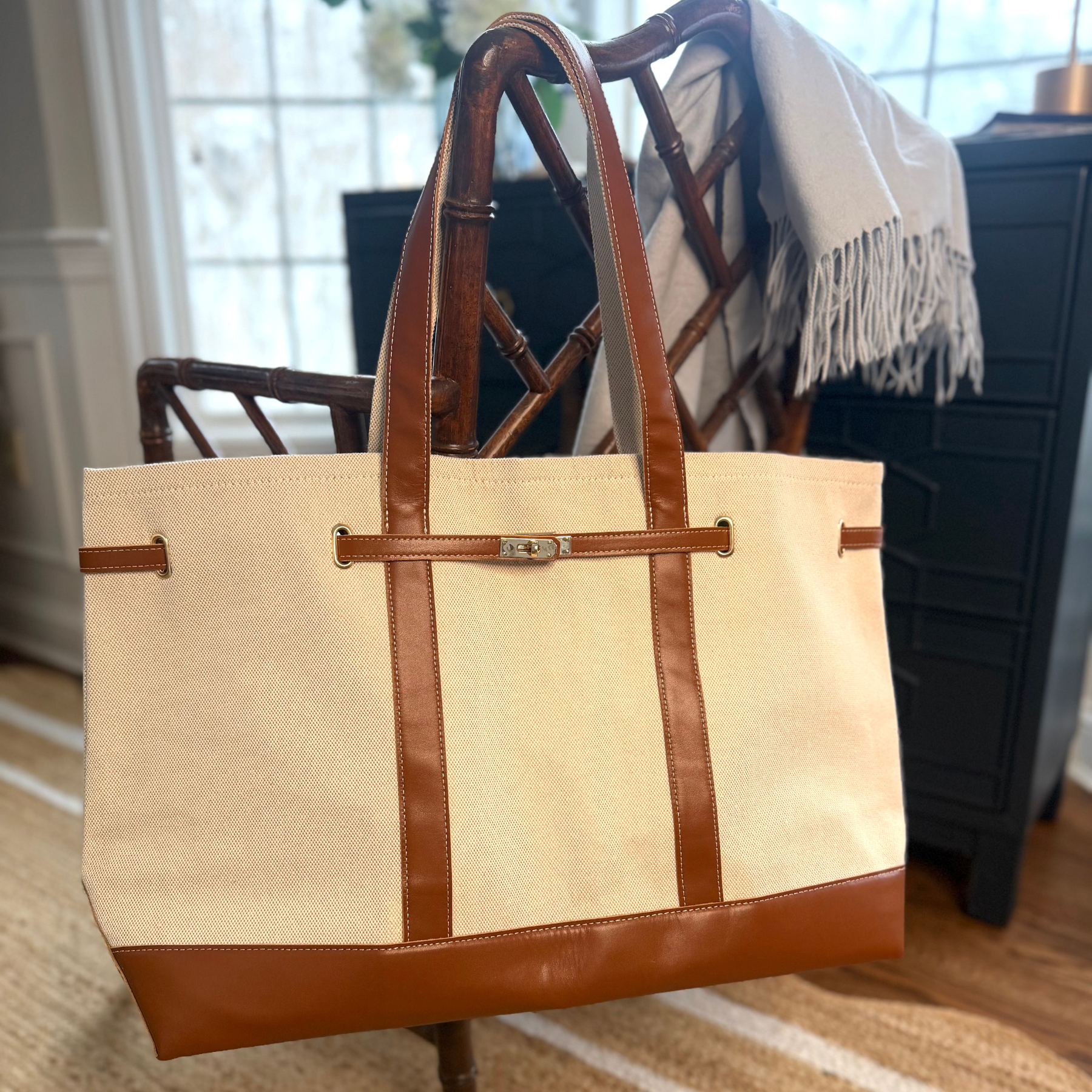 Charleston Extra Large Carryall Tote - Leather