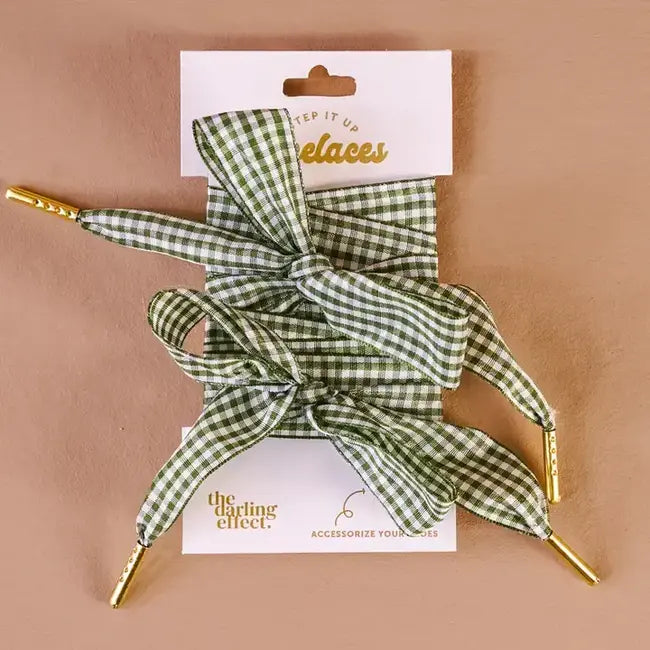 Gingham Ribbon Shoelaces